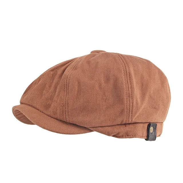 New British Style Newsboy Cap Men Cotton Cap Dad  Spring Autumn Vintage Octagonal Flat Cap