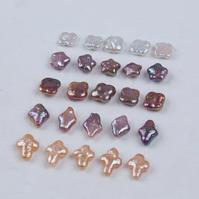 Four-pointed Star/Pentagram/Four-leaf Cover/Cross Shape Cultured Freshwater Pearl Beads Wholesale