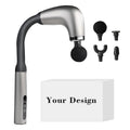 2025 New U-Shaped Back Massager Body Deep Tissue Massage Gun with Extended Handle With 4 Massage Heads for NeckShoulder