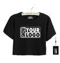 Custom 180gsm 5.3oz Summer Women's Short Sleeve T Shirt Crop Tops Loose Fit with 95% Cotton 5% Spandex Free Print Swing Tags