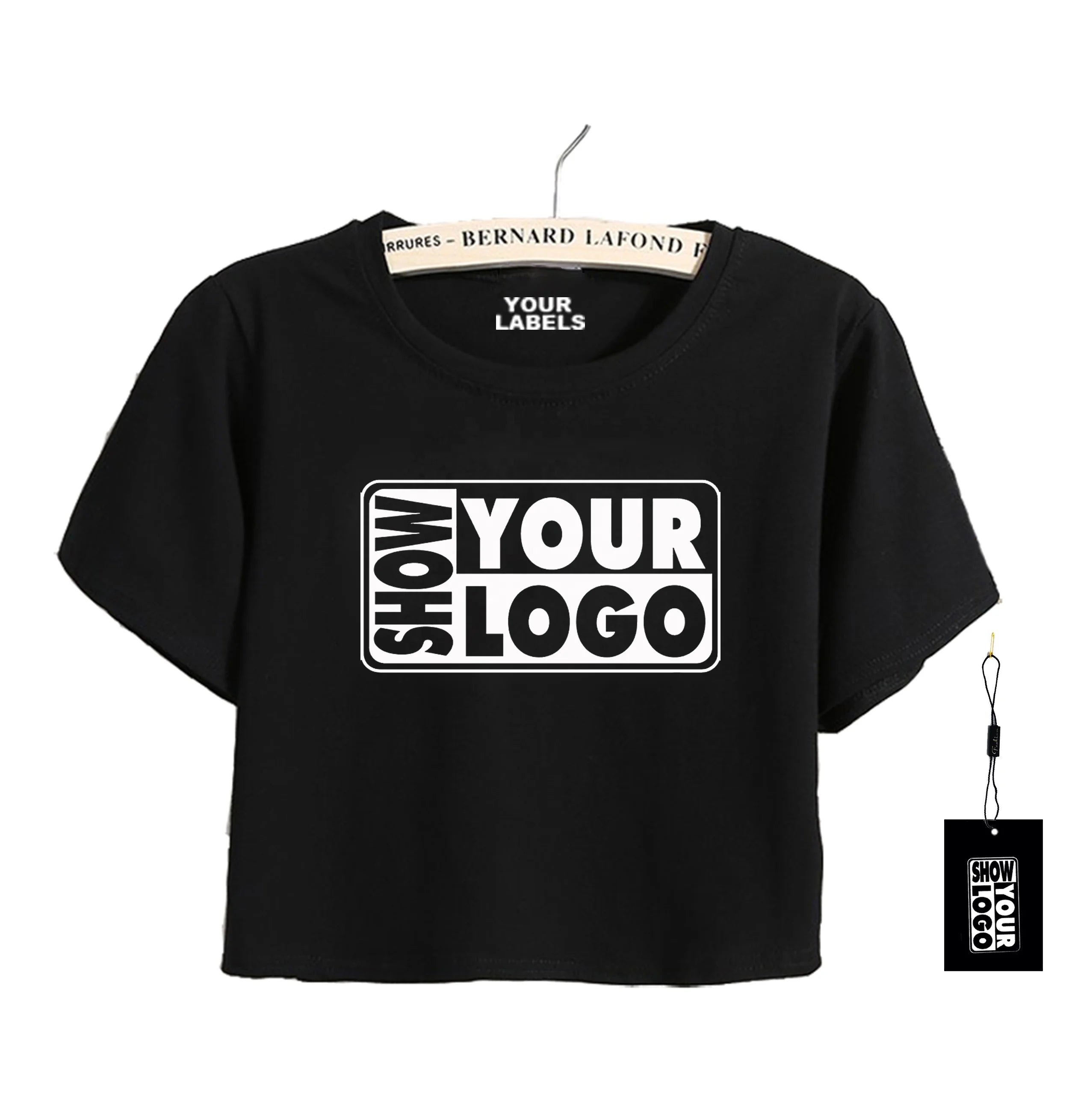 Custom 180gsm 5.3oz Summer Women's Short Sleeve T Shirt Crop Tops Loose Fit with 95% Cotton 5% Spandex Free Print Swing Tags