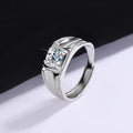 S925 Sterling Silver Luxurious Atmosphere Fashion Four-claw Vvs D Color 1CT Moissanite Men Ring