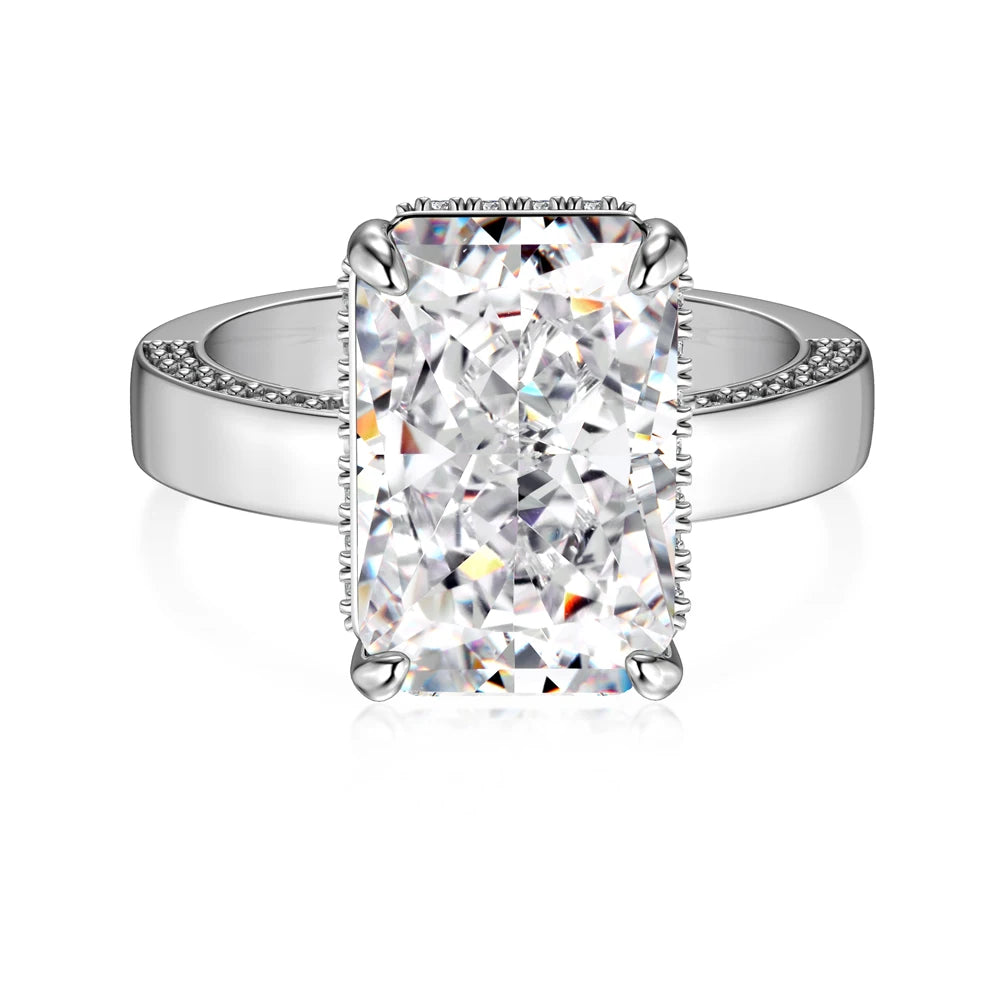 Dylam Luxury Fine Jewelry Diamond S925 Silver Square Yellow Cubic Zircon Ring Wholesale Price Wedding Engagement Rings for Women