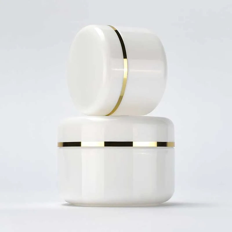Empty Wholesale 10g 20g 30g 50g 100g 150g 250g pink Green White pp Plastic Face Cream Jar With Silver Gold Edge