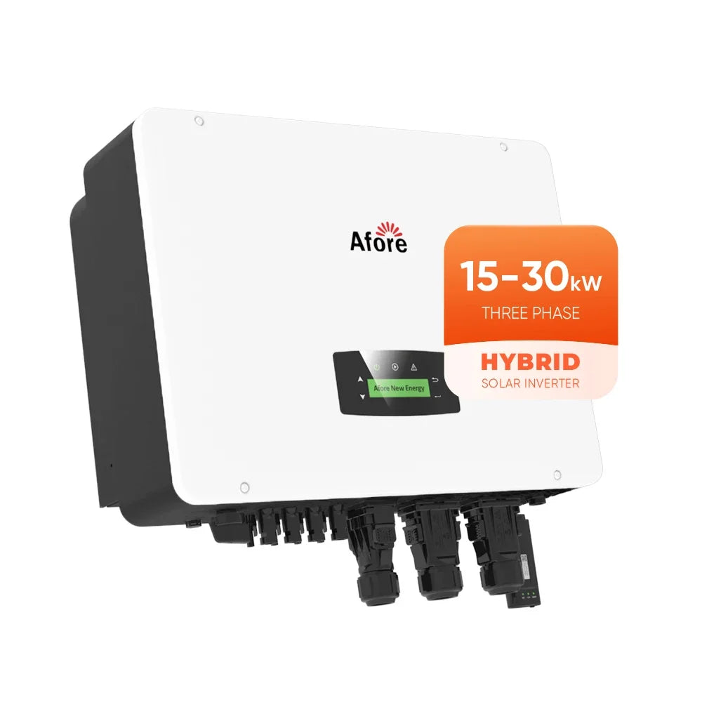Afore Three Phase Hybrid Inverter 30Kw 50Kw 7kw 8kw 10kw Grid Tie on Grid Hybrid Solar Inverter With Mppt Charge Controller