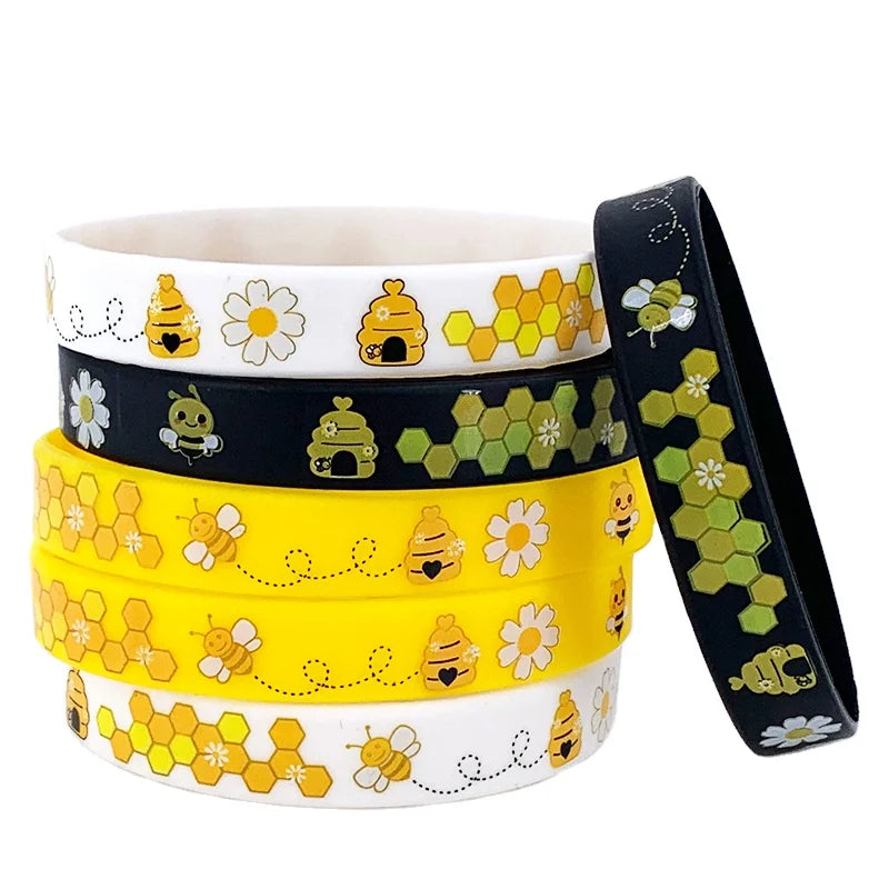 Customized Cute and Print Silicone Bracelets for Events Made From Durable Rubber Material