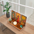 Witch Crystal Tarot Card Stand Square Wooden Altar Candle Holder Storage Accessories Tarot Decor Living Room OEM Design Welcome