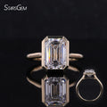 Starsgem Bezel Setting Jewelry Emerald Cut 1ct 2ct 3ct Hpht Cvd Lab Grown Diamond Engagement Ring Low Price