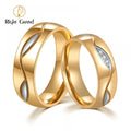 Wedding Rings Lover Cubic Zirconia Stainless Steel Ring Black Gold Color Couple Rings Engagement Jewelry Couple