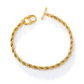 Designer Twisted Rope Friendship Pig Nose Psj Brass Rhodium 18k Gold Plated  Plain Chain Bracelets for Women Femme