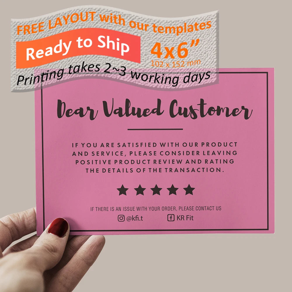 4x6in custom color printing gift card flyer for happy new year