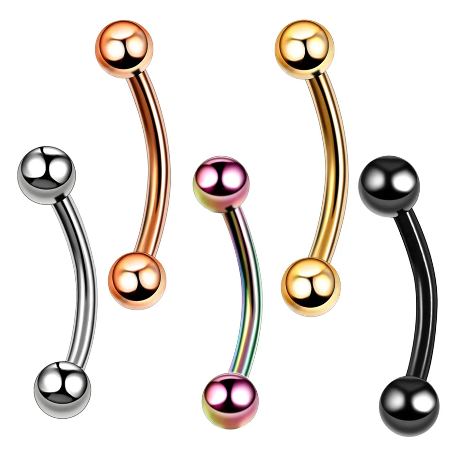 G23 Titanium Eyebrow Banana Piercings Ring Curved Barbell Lip Rings Snug Daith Helix Rook Earring Cartilage Tragus Jewelry 16G
