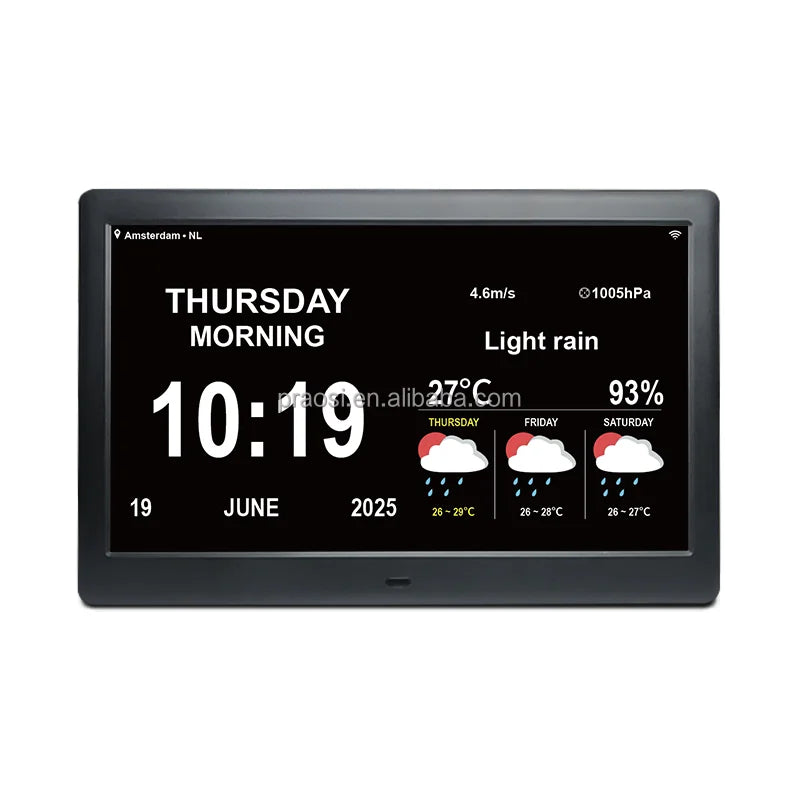 Pros Smart 10 Inch Automatic Islamic Azan Athan Clock with Digital Quran Speaker Electronic Prayer App Calendar Quran Player