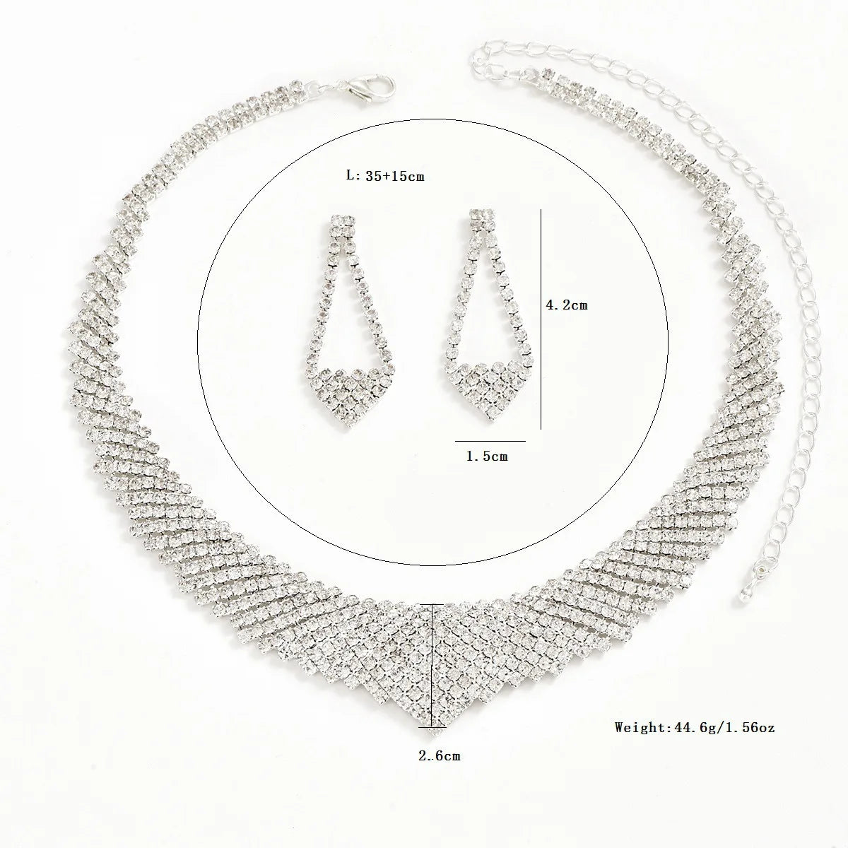 Wholesale Accessories Womens Fashion Jewelry Set  Geometric Claw Earrings Necklace & Chain Bracelet for Bridal