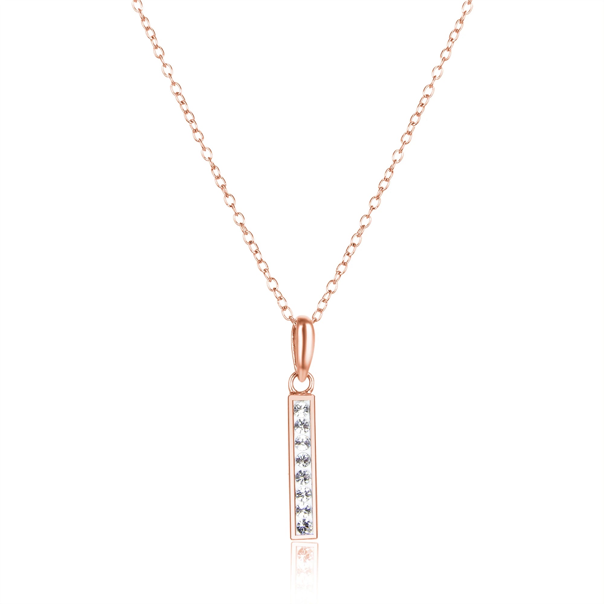 Factory Direct 925 Silver Hip-Hop Simple Pendant Necklace Link Chain With Stainless Steel & Crystal Stick Sense Jewelry