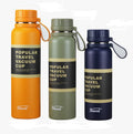 New Designed Travel Silicone Handle Double Wall Stainless Steel Insulated Water Bottle with Custom logo