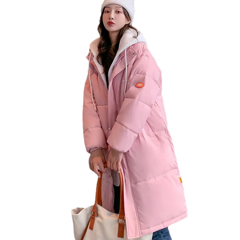 2022 Woman Thickened Outwear Cotton Padded Parkas Women's Fashion Hoodies Ladies Coats Winter Warm Long Jacket