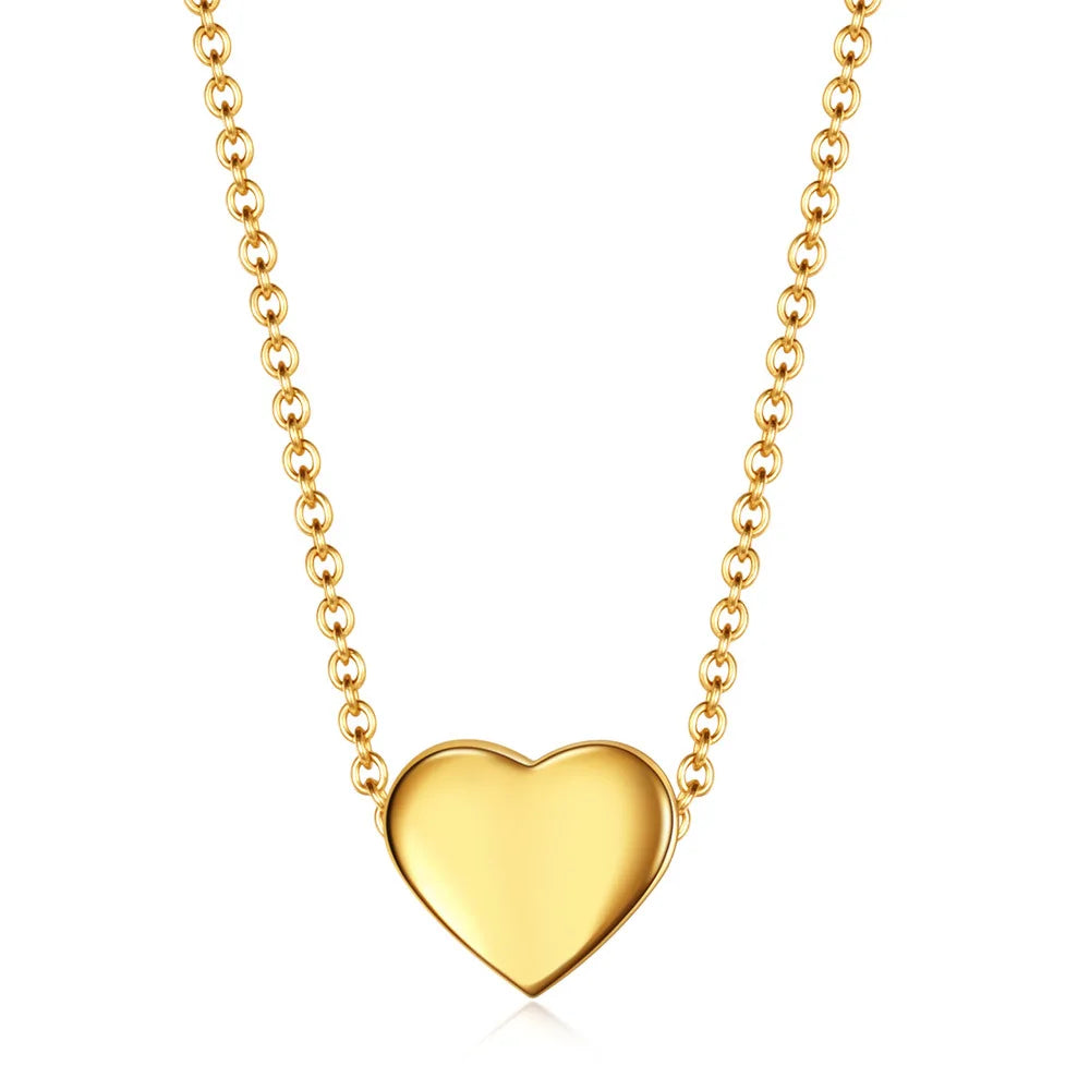 Valentine's Day Gift 18K Gold Plated Love Necklace Stainless Steel Clavicle Chain Stainless Steel Dainty Heart Necklace
