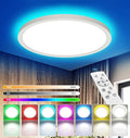 24W Ultra-Thin RGB LED Ceiling Light Dimmable Flush Mount Panel 3000K-6500K Adjustable White for Indoor Home European