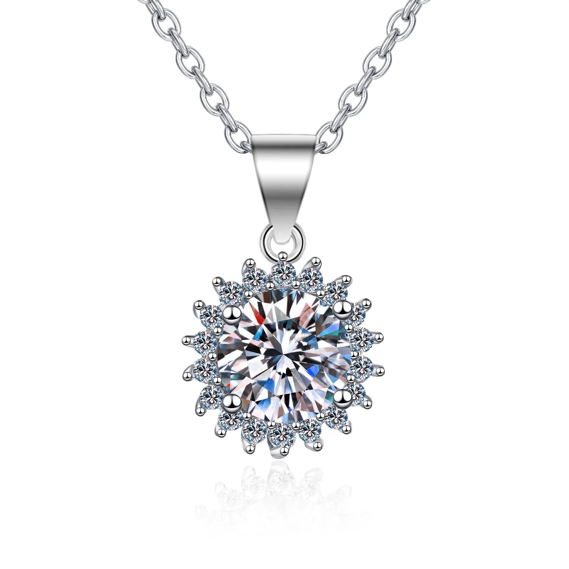 Luxury Moissanite 925 Silver Heart Fashion Necklaces for Women GRA Moissanite Jewelry