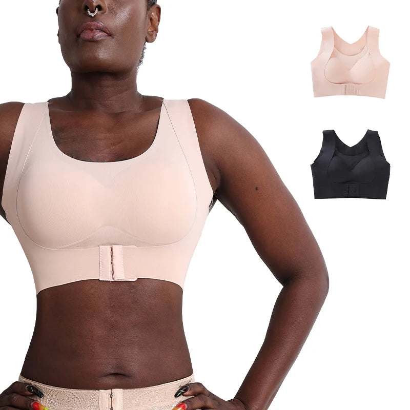 New Fashion Seamless Adjustable Posture Corrector Bra Women  Postural Correction Front Closure Push up Bra