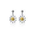 New Fashion 925 Sterling Silver Summer Jewelry Earrings Sweet Daisy Drop Earrings for Women Jewelry Gifts