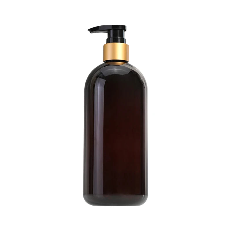 Sunripack 500ml PET Round Boston Shampoo Bottle Set with Pump Sprayer Customized Plastic Lotion Squeeze Head