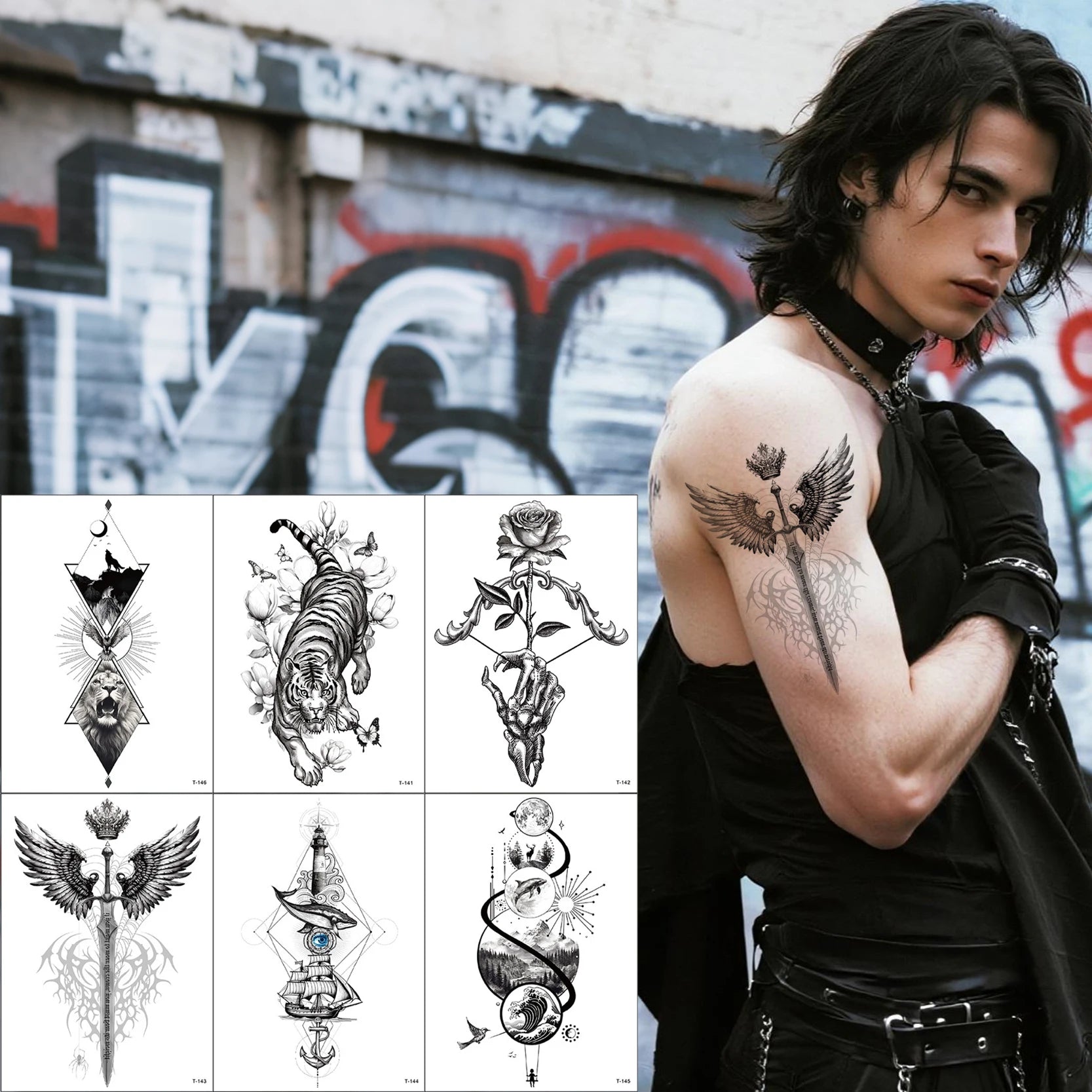 Temporary Tattoo Sleeves - Water Transfer Decals for Full Arm Coverage