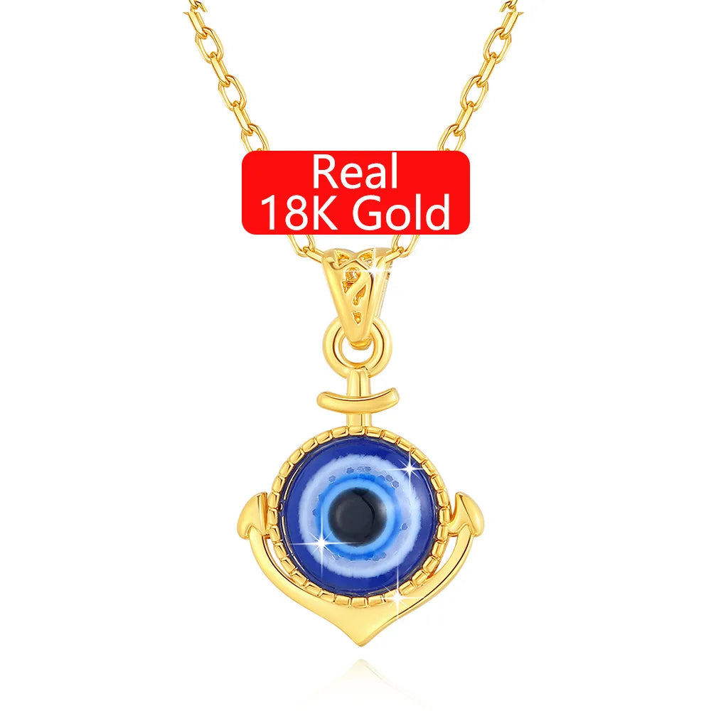 Hot Sale Discount Real Gold Jewelry 5D18K Gold Woman Man Gift Demon Blue Eye Pendant