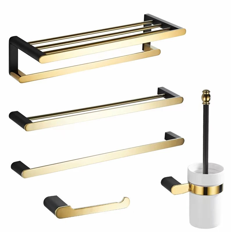 Chrome Towel Heater Towel Racks Stainless Steel Golden Towel Rack Set Series