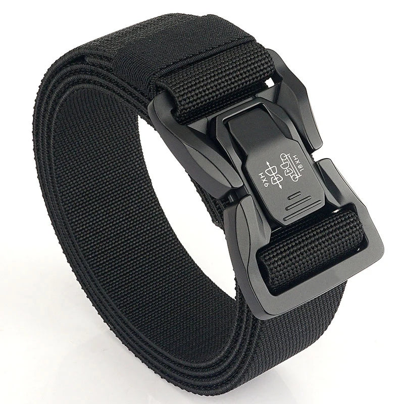 Men's Casual Luxury Adjustable Stretch Jeans Waist Belt with Quick Release Alloy for Buckle and Custom Logo