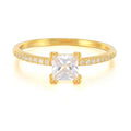 18k Gold Square Cubic Zirconia 925 Sterling Silver Jewelry Engagement Eternity Rings for Women