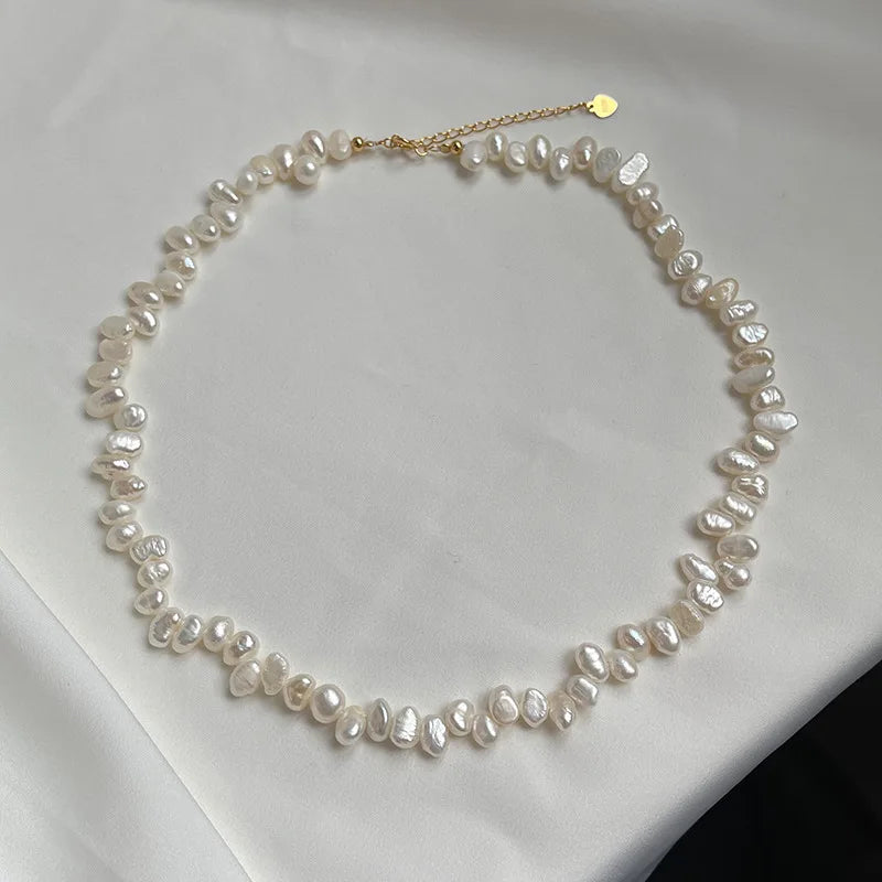 Unique Genuine Real Dainty Tiny Freshwater Pearl Beaded Chain Chocker Necklace 925 Sterling Silver Clasp Necklaces Wholesale