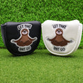 In Stock PU Leather Golf Putter Head Cover with Cute Character Embroidery  Magnetic Closure Golf Semi-circle Putter Head Covers