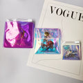 Recycled Material Colored PVC Hologram Jewelry Plastic Bag Clear Zipper Bag Earrings Bracelets Envelope Pouch