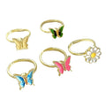 Rotatable Daisy Flower Butterfly Rotating Ring Fashion Jewelry Adjustable Spinner Spin Spinning Fidget Rings for Anxiety