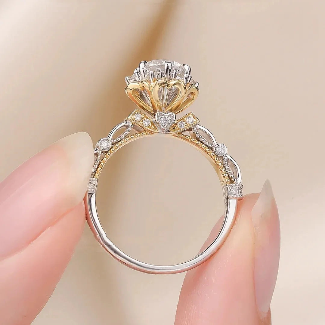 Bridal Jewelry Engagement Rings 1Carat 925 Sterling Silver Moissanite Wedding Ring for Women With Certified
