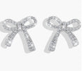 Cheap Bowknot Zircon Stud Earrings Cute Statement Full Diamond Earrings Jewelry Gold Bow Earring Gifts for Women
