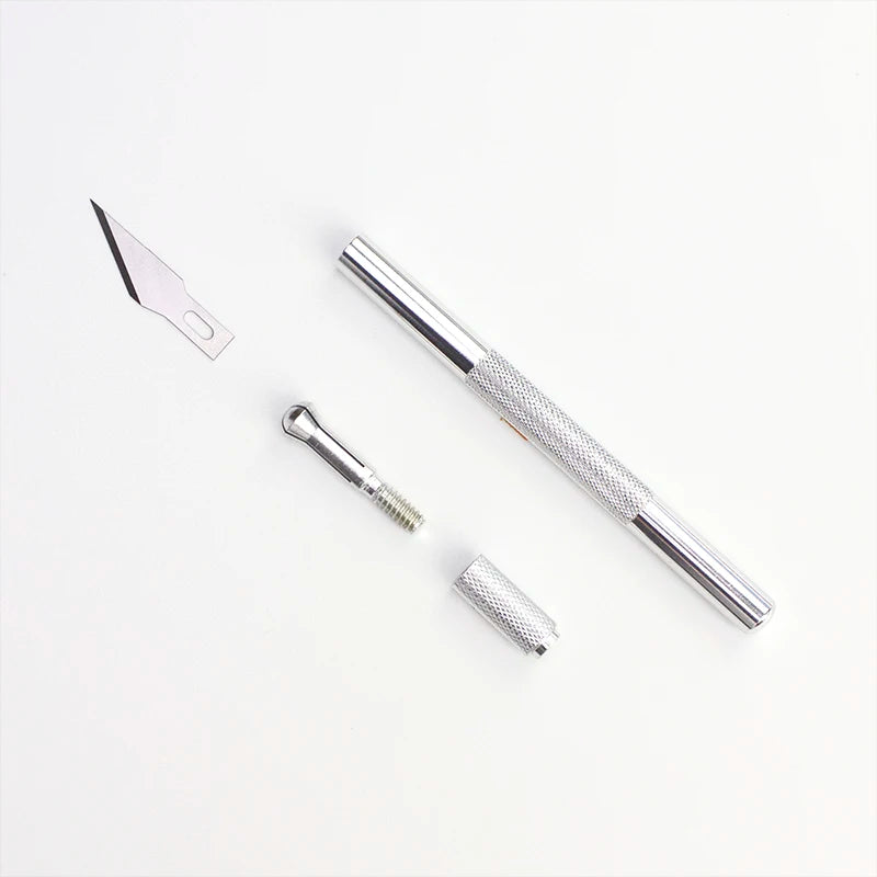 KAMEI KM-500-202 Factory Non-slip Aluminum Barrel Craft Precision Hobby Knife Set Customizable Color Logo Multi-Functional for