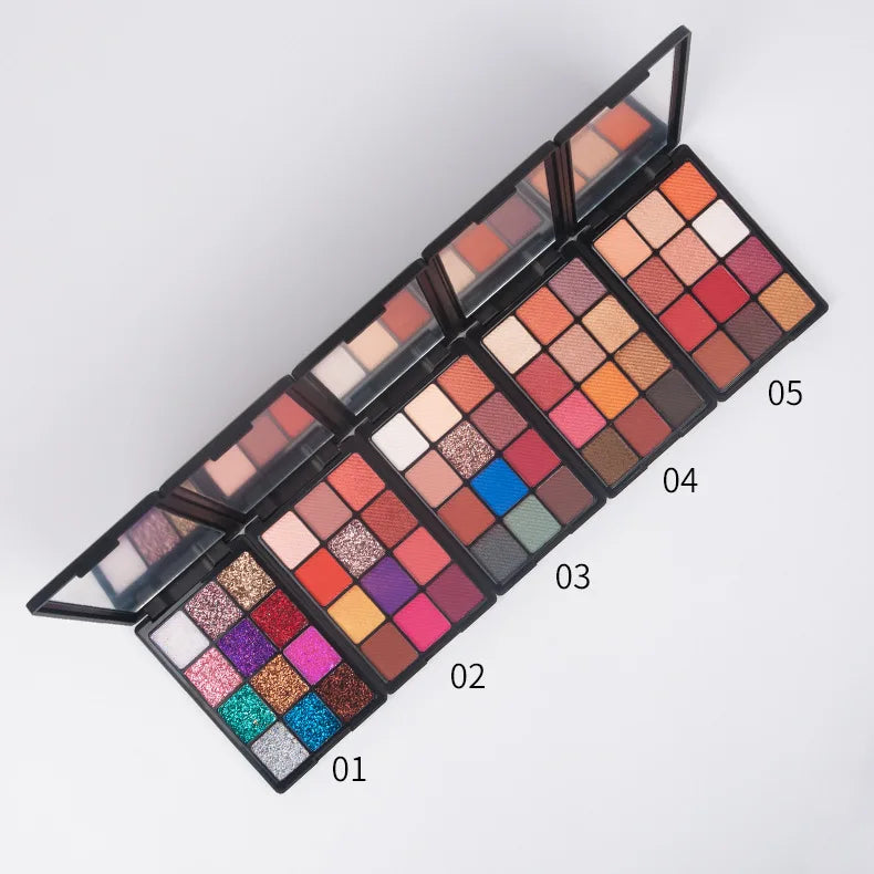 New Wholesale Private Label Sparkling Glitter Matte Multichrome  Eyeshadow  Waterproof Fine Silty Eco Friendly Eyeshdow Palette