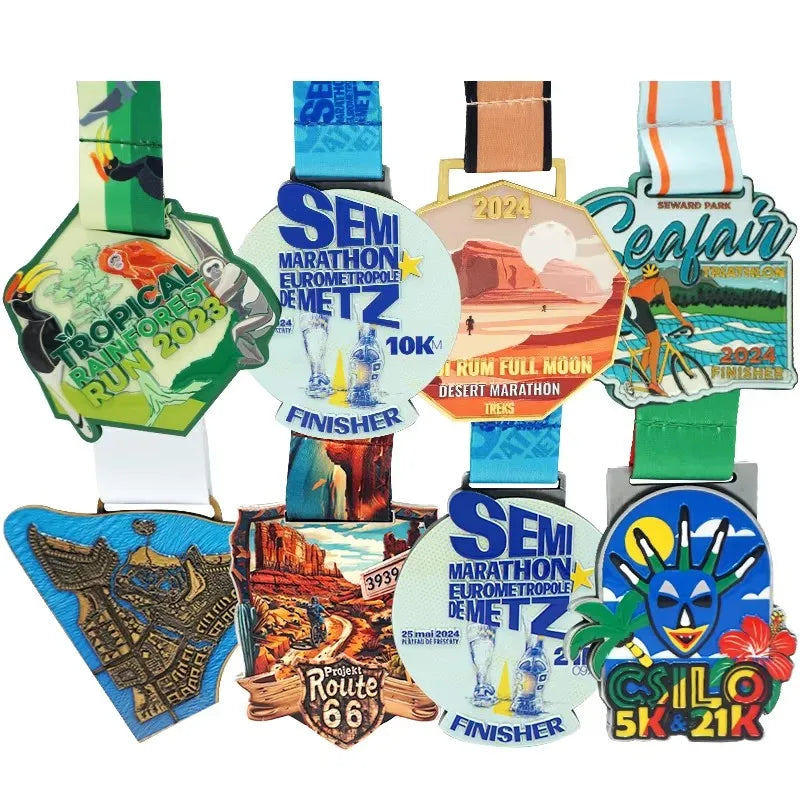 Metal Medal Custom Sports Medal Marathon Running Race Awards Medal With Ribbon