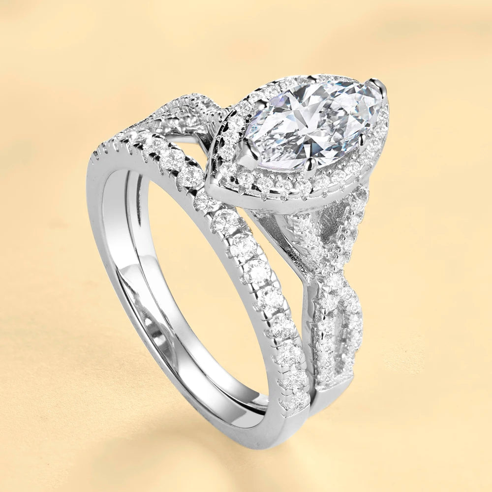 Fashion Temperament Popular Zircon Ring for Women Sterling Silver 925 Engagement Rings
