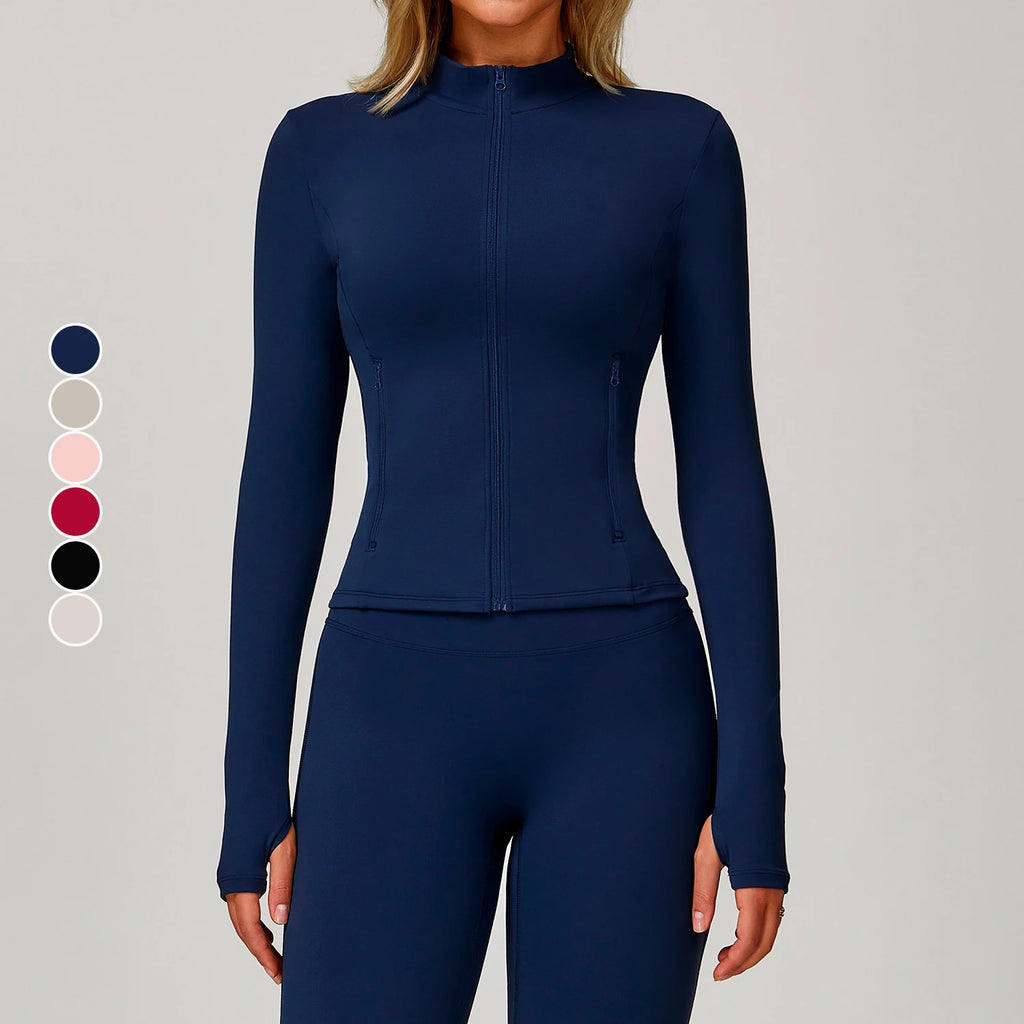 Quick-Dry Yoga Jacket Autumn Winter Outdoor Casual Top for Running Sports Fitness Lightweight Breathable Long