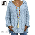 Liu Ming Cheap Wholesale New Autumn Winter Women Fashion Pullover V Neck Long Sleeve Loose Plus Size Tops Thick Sweaters