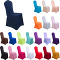 Hot Selling Navy Blue Stretch Spandex Scuba Elastic Chair Cover for Wedding Banquet Party Events Hotel Restaurant Conference