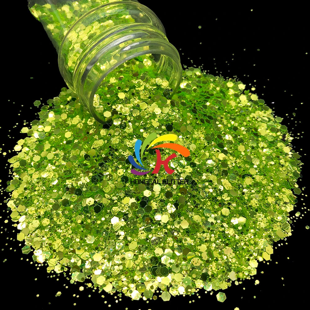 High Flash Neon Glitter Bulk Chunky Mixed Glitter Wholesale for Body Craft Card Design Glitters Christmas Decorations