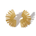 2024 Latest Models 18K Gold Plated Stainless Steel Exaggerated Fan-Shaped Earrings for Women
