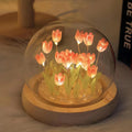 JAIYI Handmade DIY Night Light Decoration Simulation Cloud Flower Tulip Mirror Light Atmosphere Light Battery Power Holiday Gift