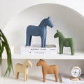Artistic Animal Estatuas Escultura Wooden Trojan Horse Accent Craft Figurine Sculpture Statue Home Decor