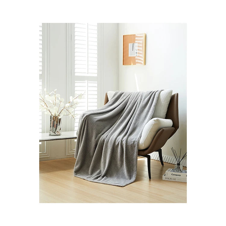 QUNZHEN Cozy Fluffy Flannel Fleece Throw Bed Blanket Set Double Bed Winter Blanket